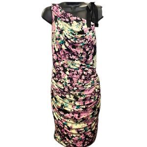 Jessica Simpson RADIOACTIVE HOLLYHOCK Bodycon One Should Tie Multicolor Dress Sz